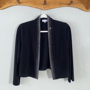Black cropped rhinestone jacket - lightweight